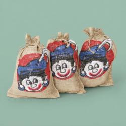 Jute zak Sint bedrukt met Piet 30 cm x 40 cm